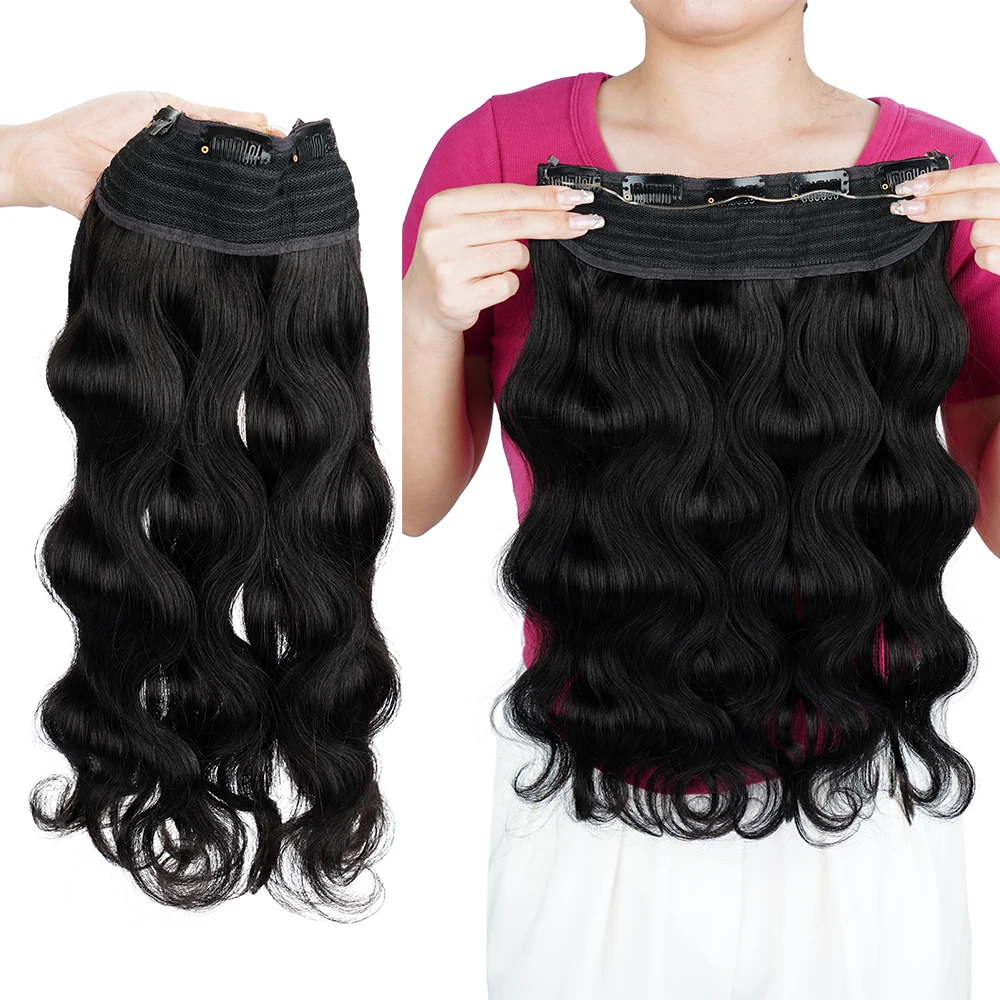 دورين الجسم موجة متموجة كليب في قطعة واحدة آلة ريمي وصلات شعر بشرية مع مشبك شعر السمكة النار هولا قابل للتعديل في 120 150 جرام