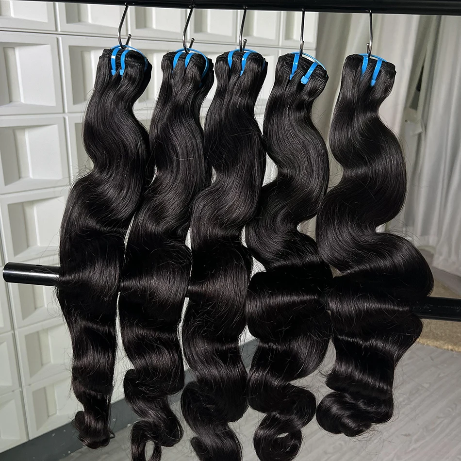 Extensiones de cabello humano ondulado para mujer, mechones de pelo virgen sin procesar de 30 pulgadas, Color Natural # 1B, 12a, 613