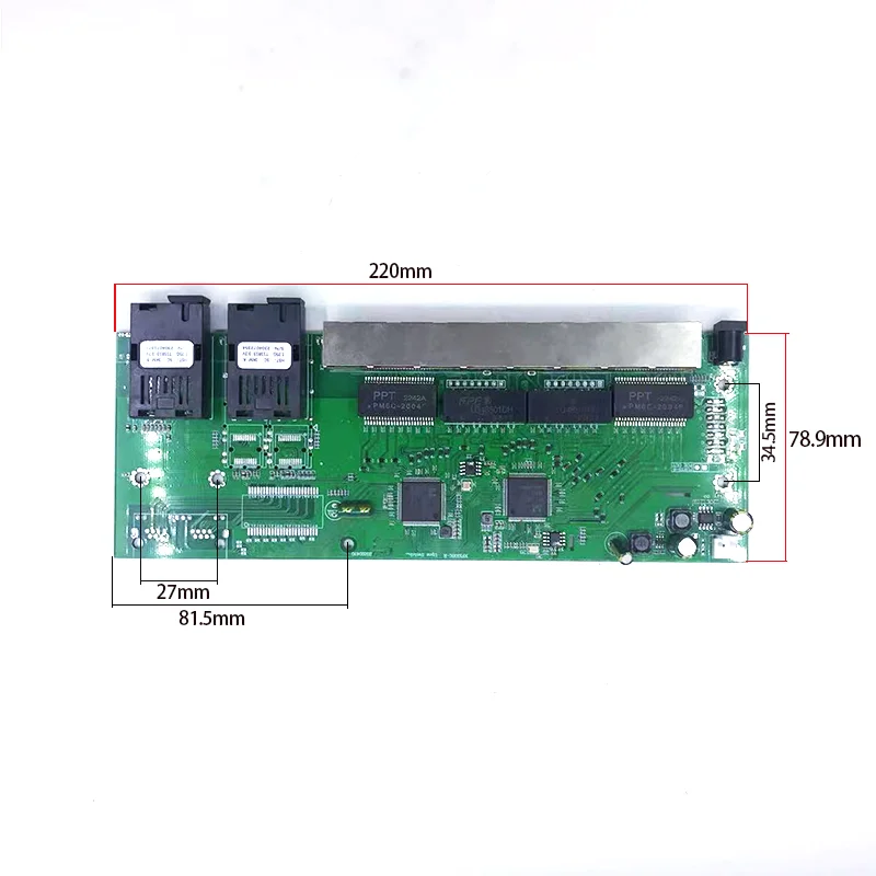 7-портовый 1000M Φ POE IN12V/24V/48V POE OUT 1 порт 1000M uplink/nvr 2 порта 1,25G 3KM/20KM оптический SC