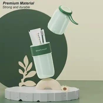 透明牙刷旅行盒帶蓋便攜式牙刷架和漱口杯,大容量牙膏收納盒 10 最佳銷售 旅行牙刷架 - №5