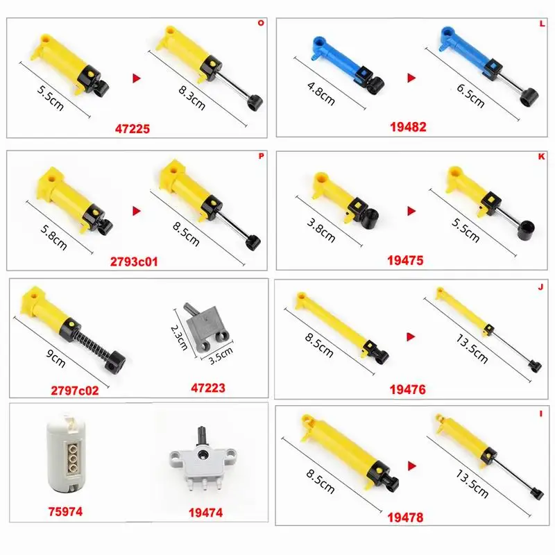 32 stks/set MOC Pneumatische Kit Luchtpomp Cilinder Zuiger Slang Schakelaar Luchttank Barometer Compatibel met Legoeds DIY Technische Modellen