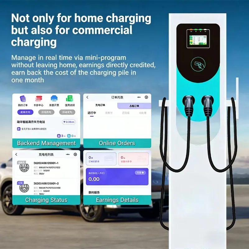 Estações de Carregamento Rápido DC para Veículos Elétricos, Fabricante de Fábrica, Interface GB, 14kW AC220V, Wallbox de Carregamento Rápido para Veículos Elétricos