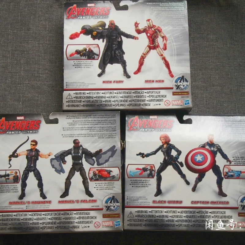 Marvel Avengers Age Of Ultron Captain America Black Widow Iron Man Nick Fury Hawkeye Falcon Anime Figures Model Collect Toy