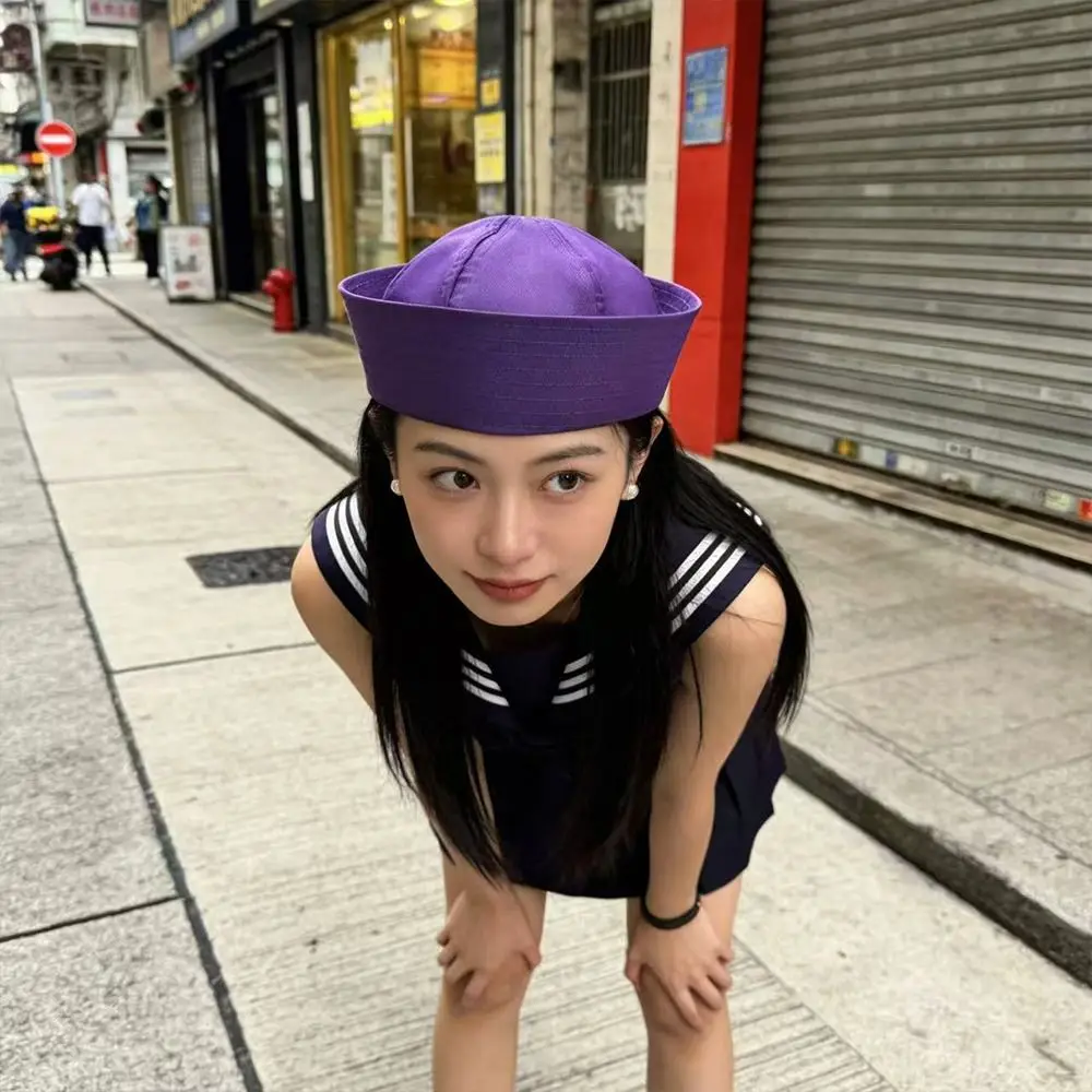 New Cotton Sailor Hat Solid Color Soft Beret Brimless Marine Cap Adults
