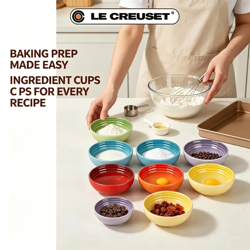 Le Creuset 6-Piece 2oz Stoneware Pinch Bowl Set Vibrant Rainbow Colors, Dishwasher Safe Kitchen Tools for Sauce Prep