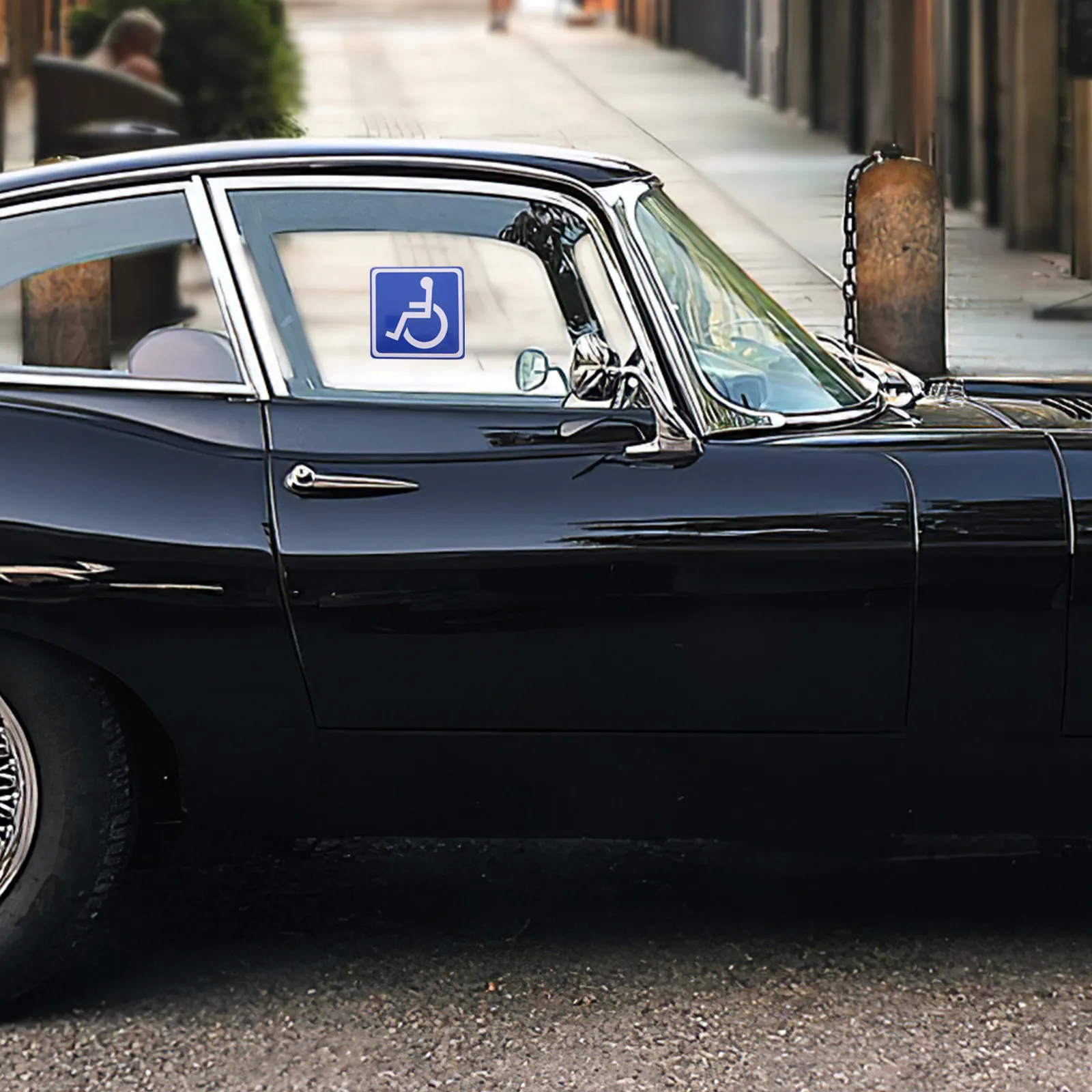 

6 Sheets Wheelchair Sticker for Cars Waterproof Self-Stick Decal for Handicap Parking Sign Vehicle Window Glass Decoration