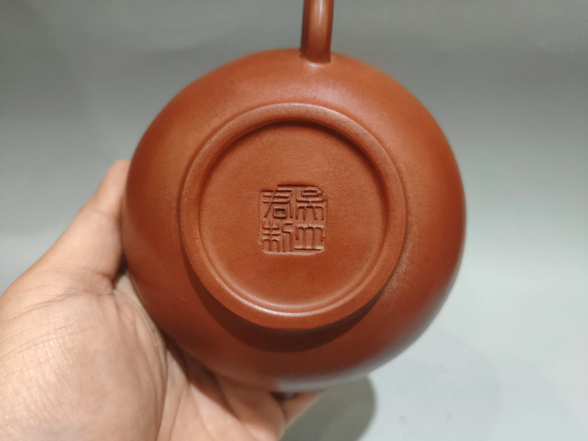 Purple Clay Teapot Mud painting Lotus pattern flat Virtual flat pot Kettle Teapot Flagon Tea Charm tea ceremony tea tasting