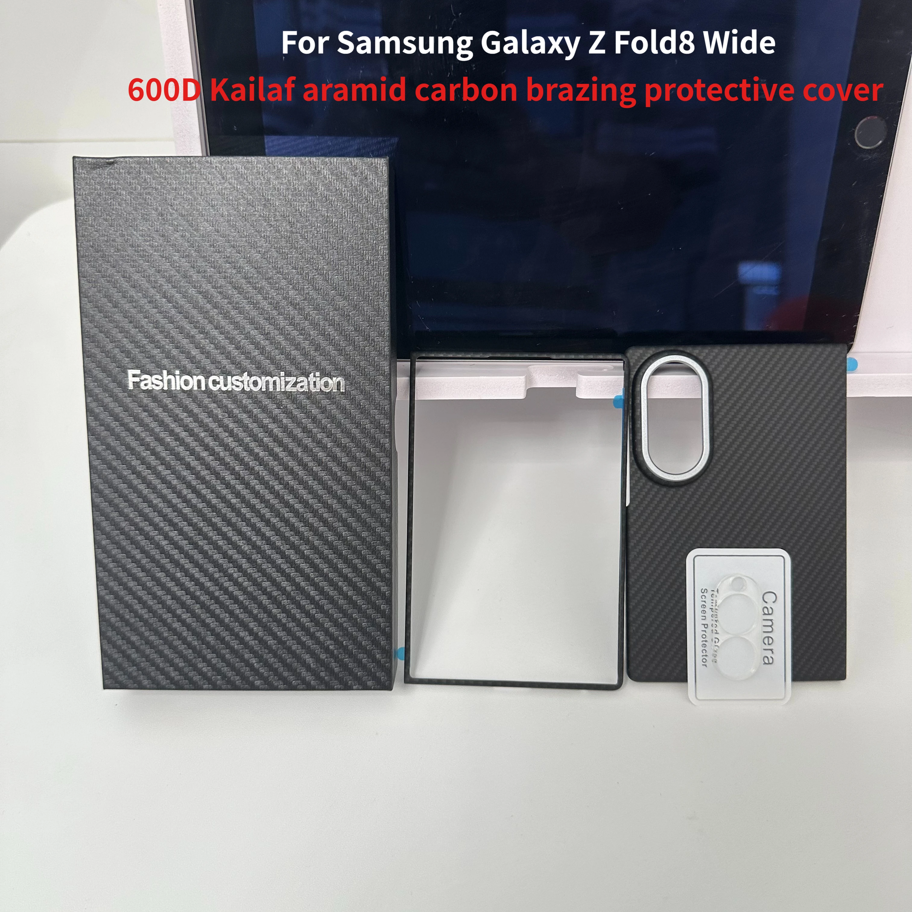 For Samsung Galaxy Z Fold8 Wide 600D Magnetic Case Aramid Carbon Fiber Lightweight Armor Protective Cover for Z Fold8 Wide