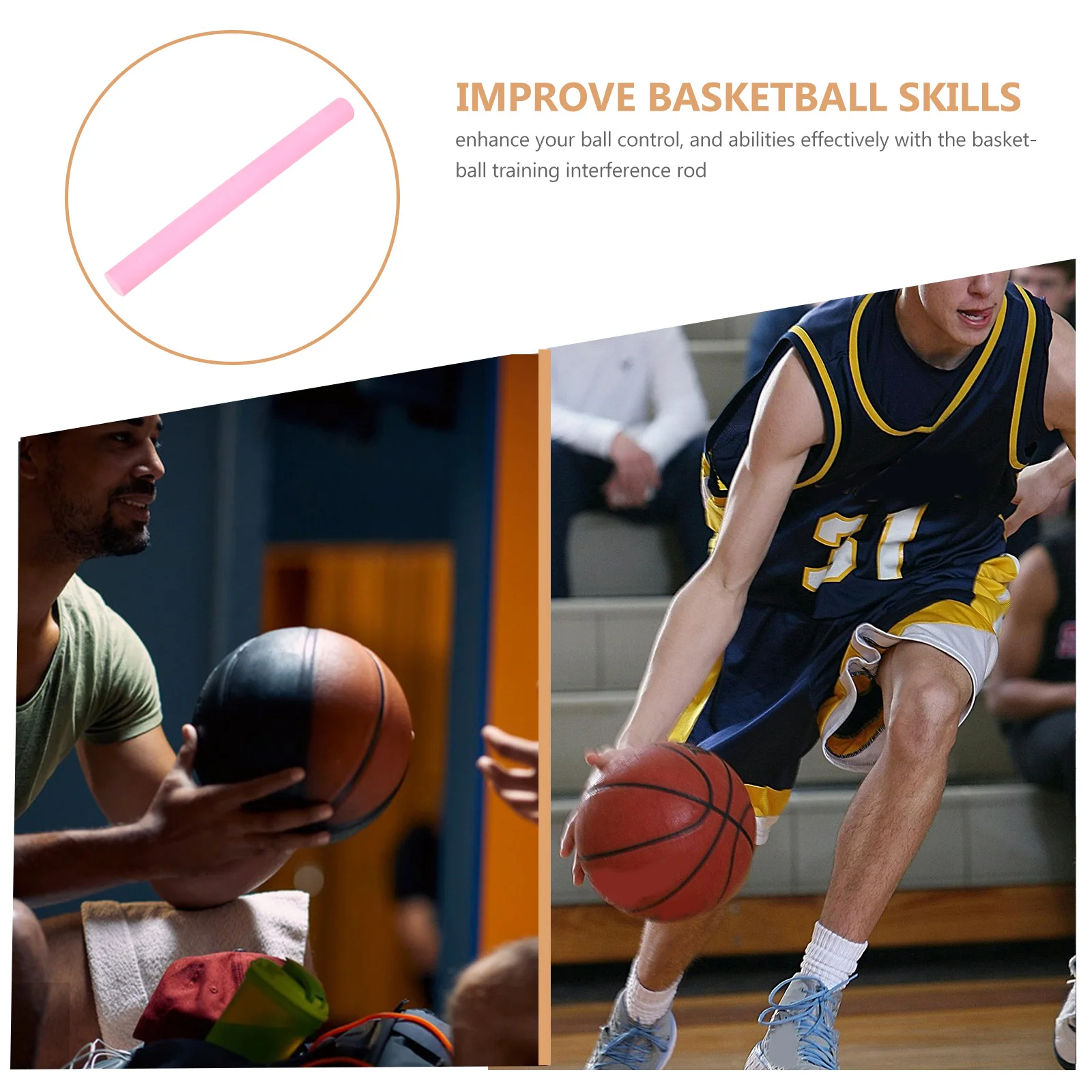 Basketball-Training, Interferenzstange, leicht, verschleißfest, Eva-Material, multifunktionales Basketball-Übungsgerät für Fähigkeiten