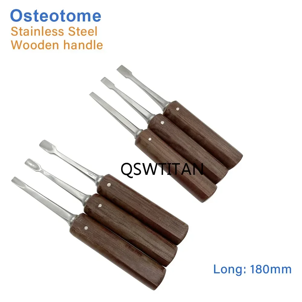 Bone Knife Orthopedics Osteotomes Osseous Wooden Handle Stainless Steel Veterinary Pet Surgical Instruments