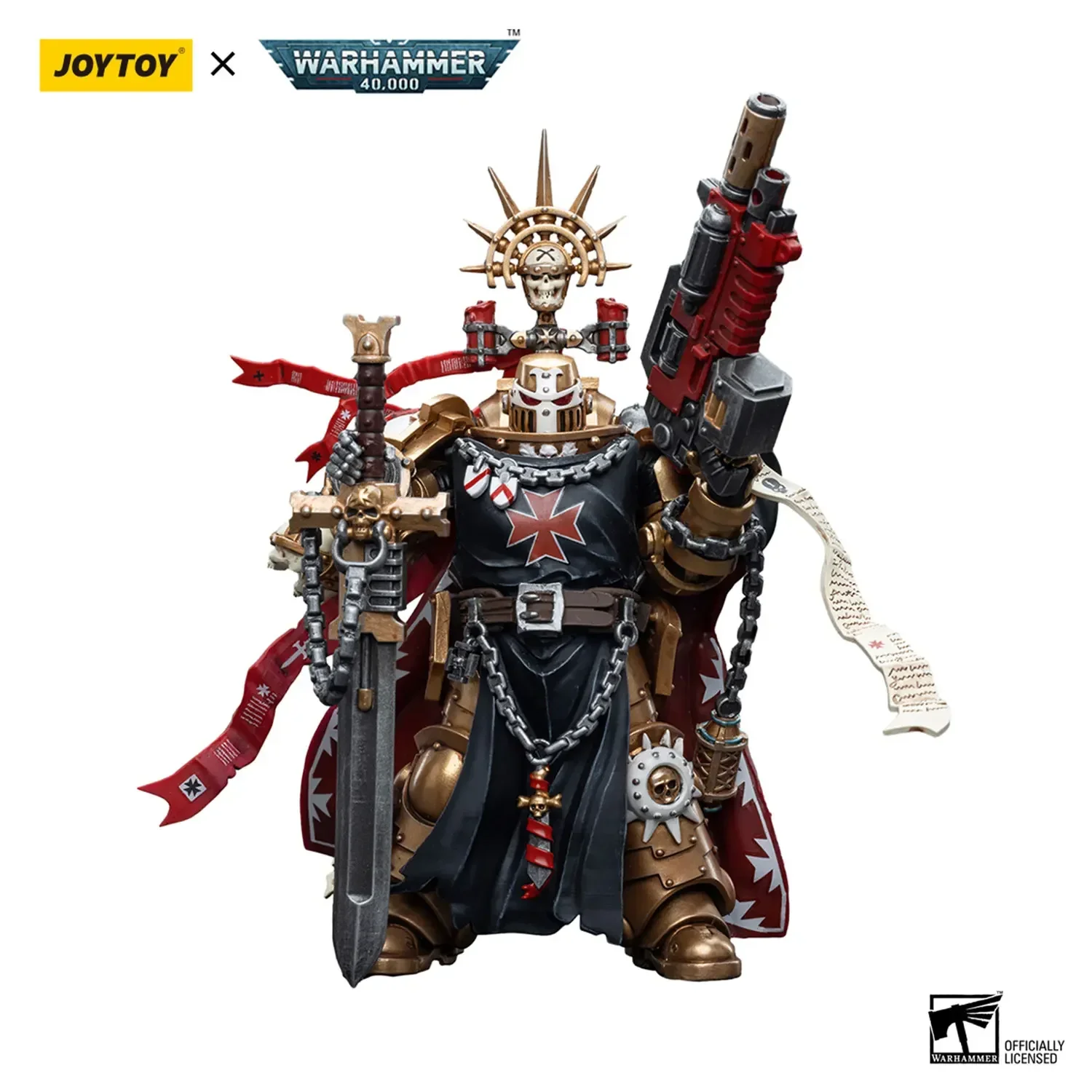 JOYTOY Warhammer 40k 1/18 Action Figures Anime 12.4CM Black Templars High Marshal Helbrecht Collection Model Toys