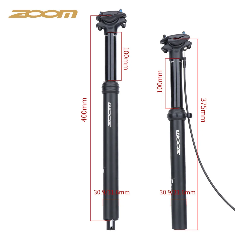 ZOOM MTB Bike 31.6mm 30.9mm Wire Remote Control Seatpost Dropper Hydraulic Lifting Internal Mountain Biycle Seat Post Tube Part