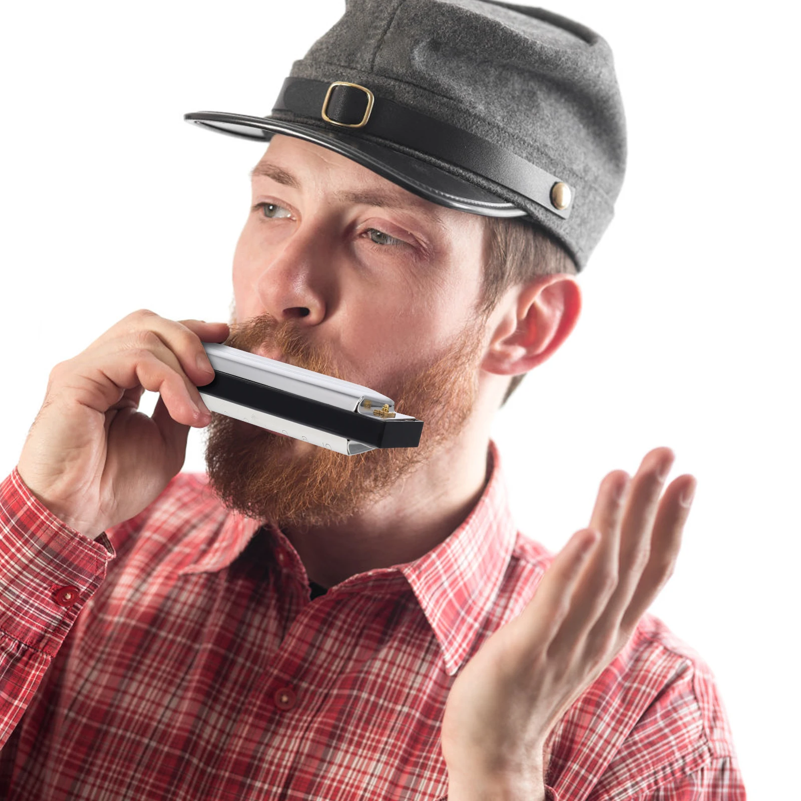 

Harmonica for Blues -hole Tool Portable Folk Instrument Chrome Plated Copper Musical with Key of G