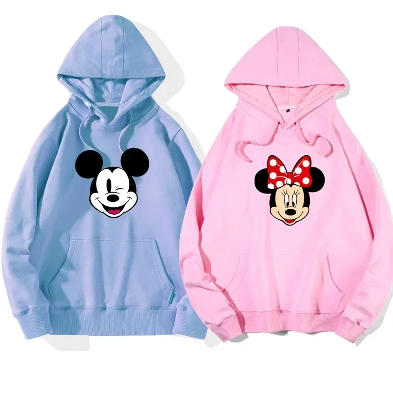 2024 Couples Disney Mickey Minnie Hoodies Spring Autumn Long Sleeve hooded Sweater Loose casual coat women men Sweatshirts kids