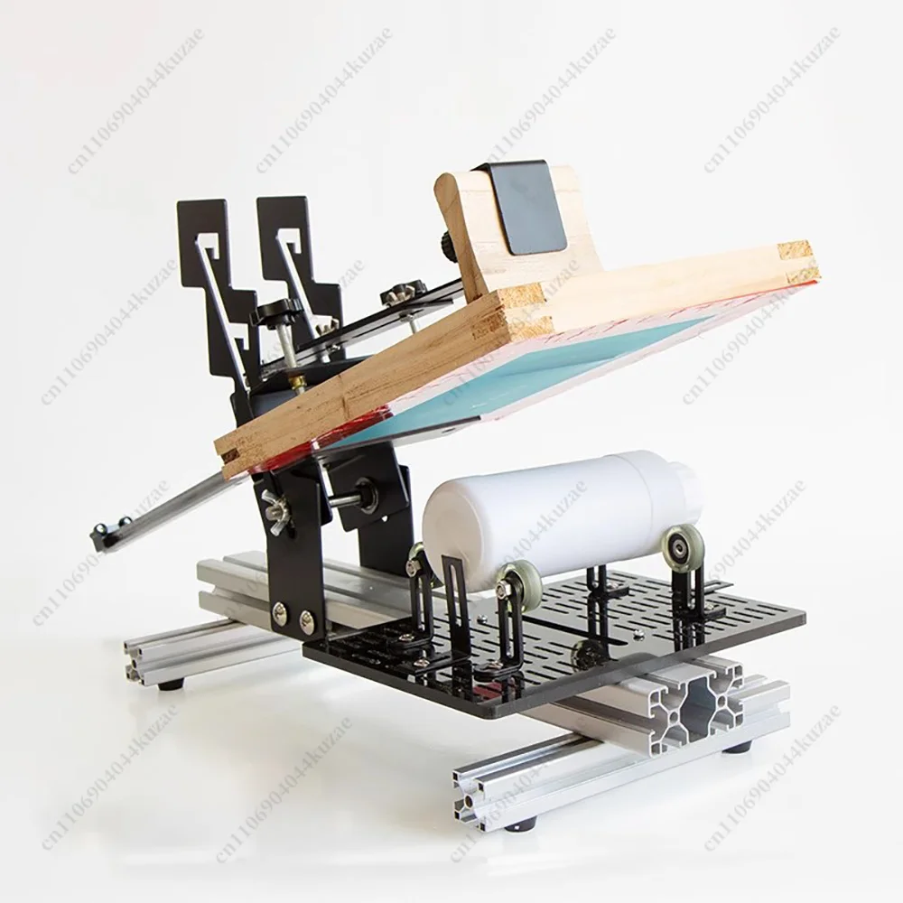 Manual Curved Screen Printing Machine, Adjustable for Cylindrical Items with Diameter 1.3-27cm Like Cups, Bottles and Tubes