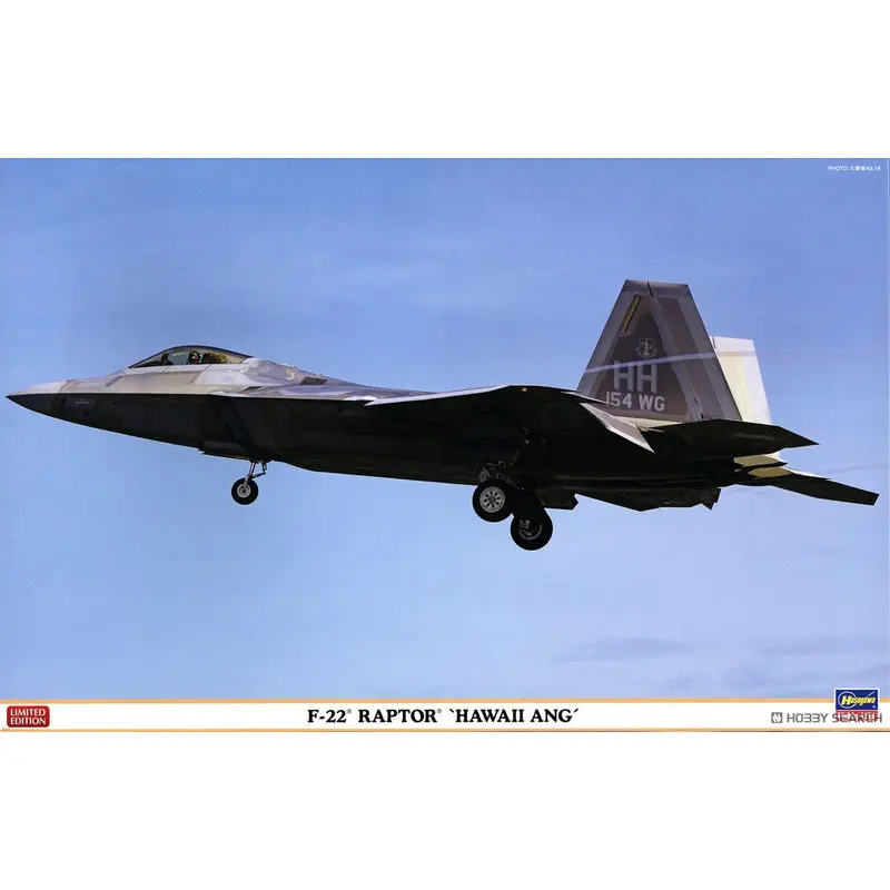 Hasegawa 07555 1/48 F-22 Raptor Fighter Jet Hawaii State Guard Military Assembly Model Kit Handmade Toy