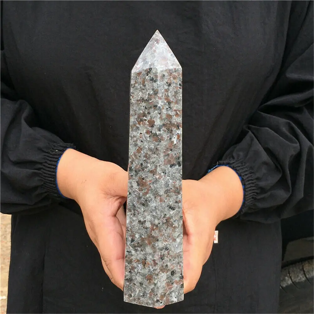 Natural Yooperlite Quartz Obelisk Crystal Point Wand Reiki Healing