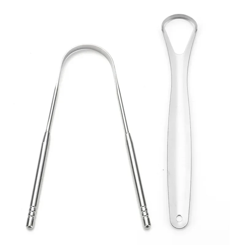 Portable Single Layer Tongue Scraper Reusable Stainless Steel Oral Mouth Brush Case Non-slip Handle Tongue Scraper Tongue Clean