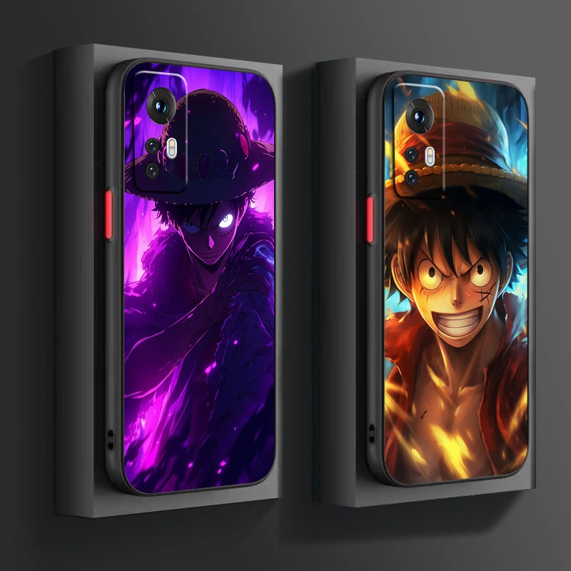 Luxury One Piece Anime Luffy Frosted Translucent For Xiaomi Mi 13 12 12T 11T 11 11i 10T 10 9T Pro Lite Ultra 5G Matte