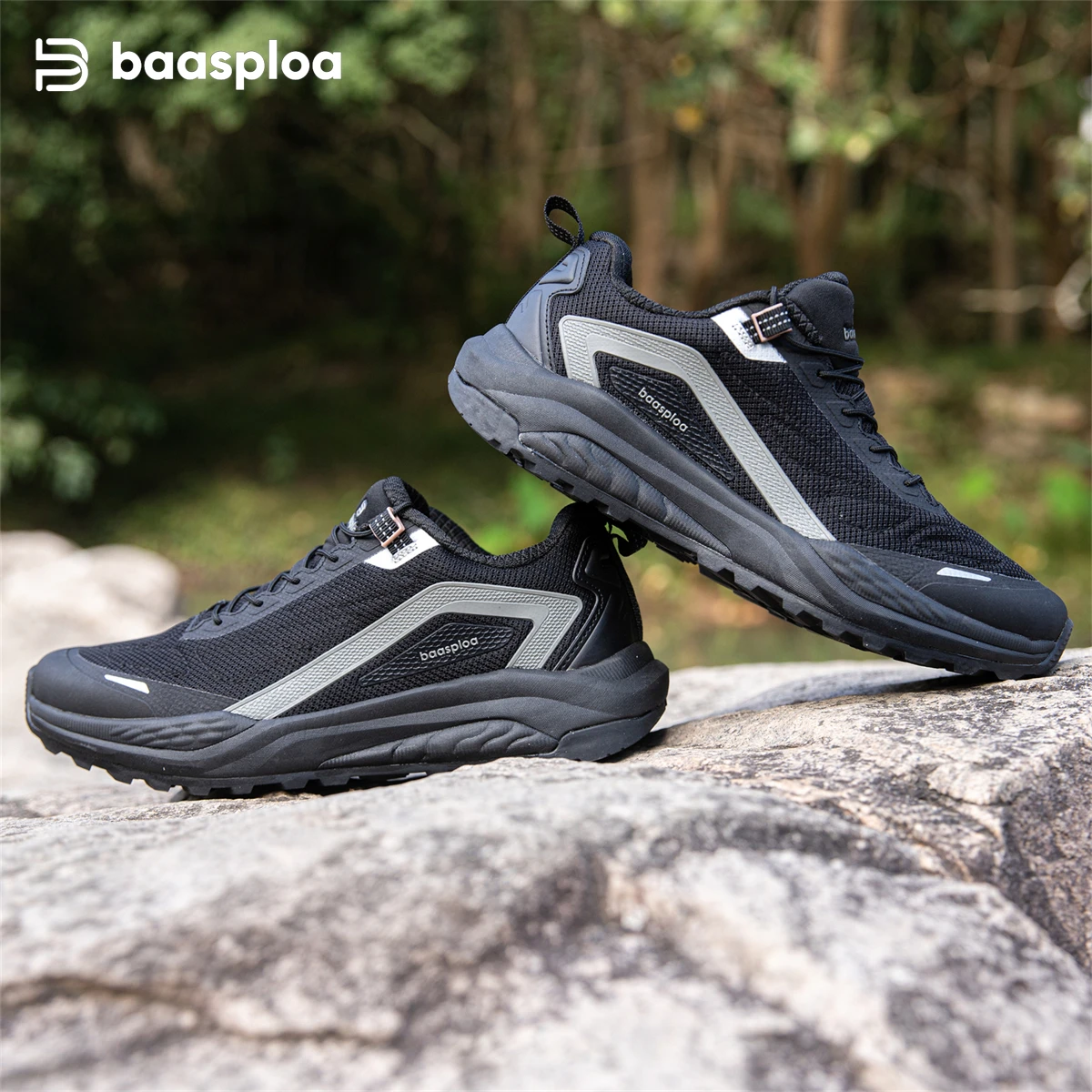 Baasploa letnie buty turystyczne męskie siatkowe oddychające wygodne buty męskie wspinaczka na świeżym powietrzu wodoodporne antypoślizgowe trampki odporne na zużycie