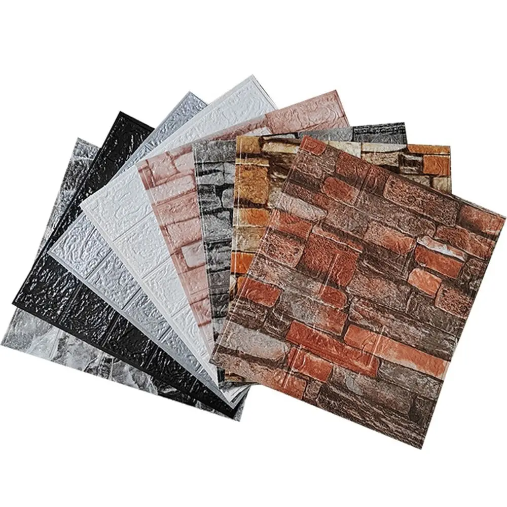 Waterproof 3D Imitation Brick Wall Stickers DIY Retro Decorative Stickers 35*38.5CM Moisture-proof Background Wallpaper