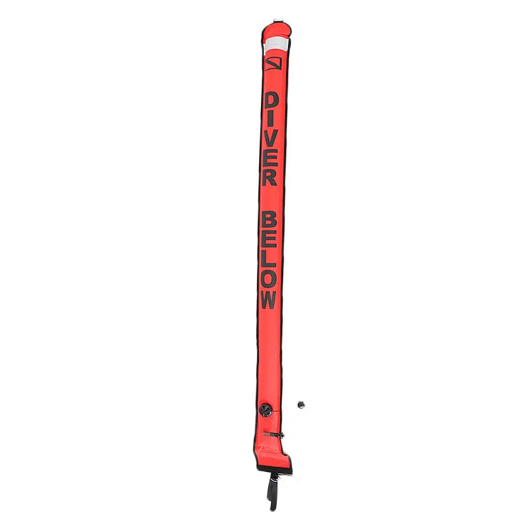 Signal Tube Scuba Marker Buoy Weighted Bottom High Visibility Safety Float for Snorkeling Activities