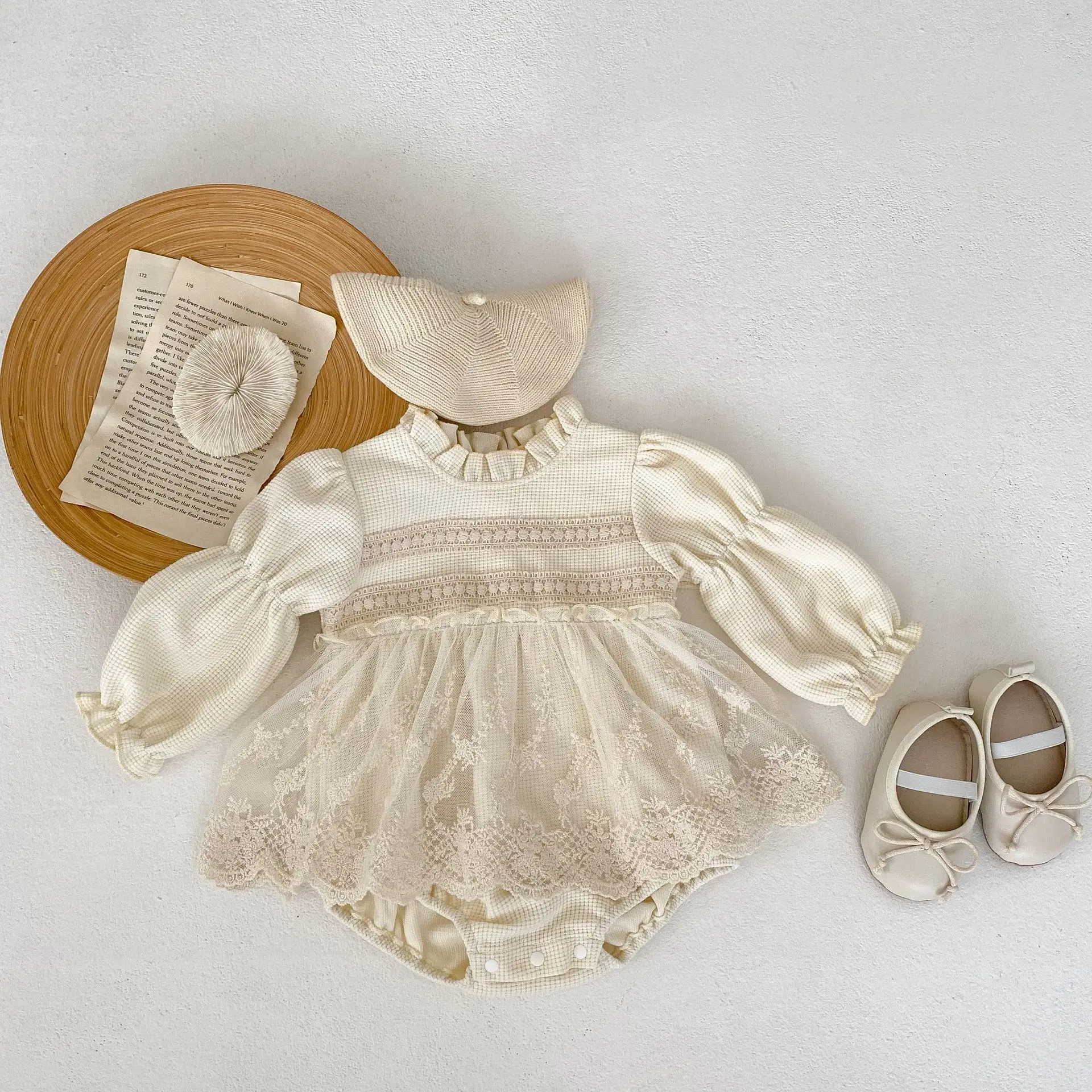 

0-24M Newborn Princess Baby Girl Romper Autumn Winter Clothes Long Sleeve Lace Romper Dress Elegant Cute Jumpsuit Outfit