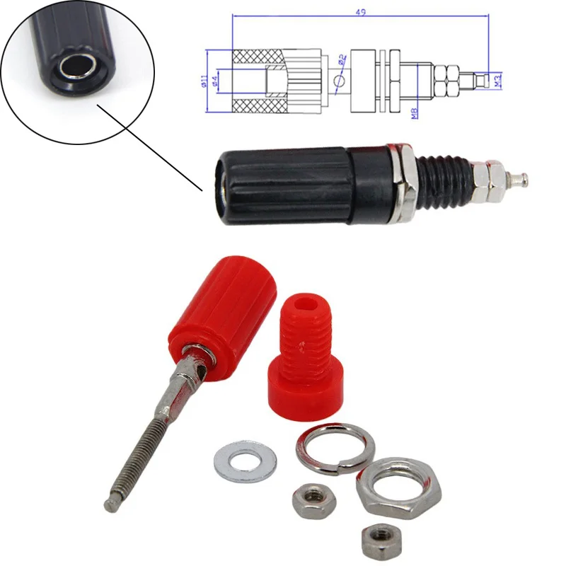 4mm Banana Socket Binding Post Nut Terminal Connector Plug Sound Panel Jack Nickel Plated Electrical