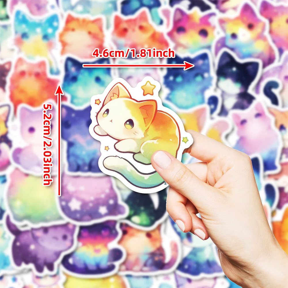 Starry Sky Cats Stickers, 10/30/50pcs Waterproof Decals