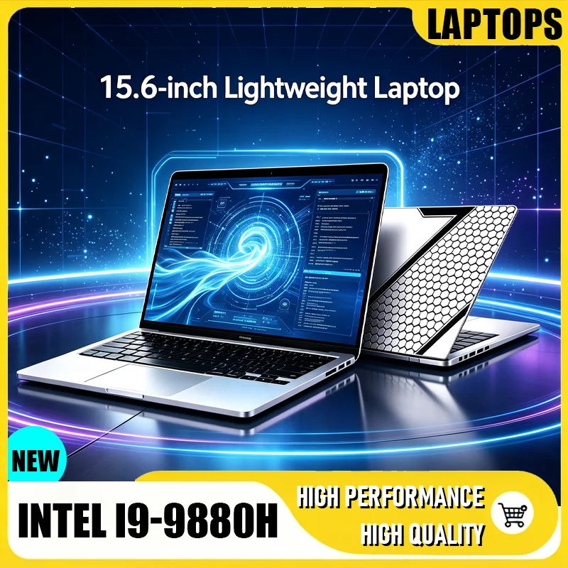 2026 new Intel Core i9 9880H 15.6 Inch 32GB RAM Fingerprint Unlock Notebook PC for Gamers Portable Notebook PC for Gamers