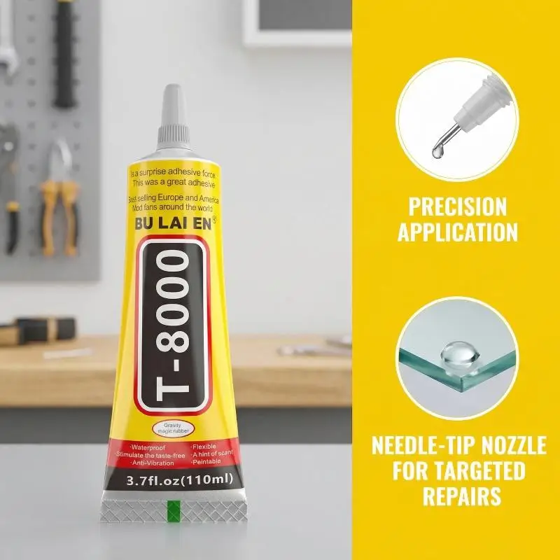 

Многофункциональный прозрачный клей T8000: высокоточный адгезив для ремонта обуви, телефонов и поделок, гибкое применение