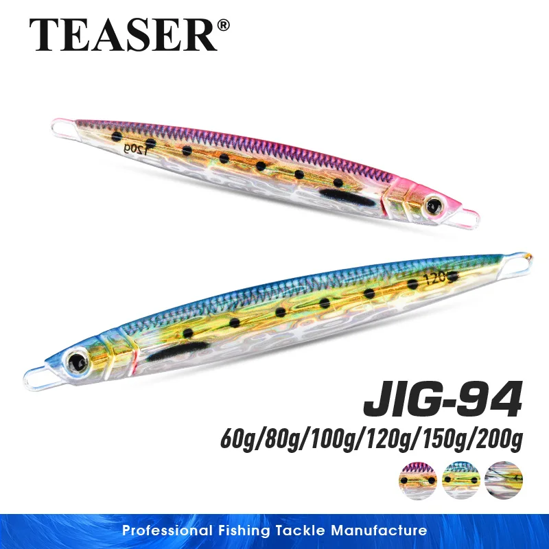 TEASER J94 60g-200g 3D-Gedruckter Slow Jigging Metallköder, Schnell Aufziehbarer Metall-Jig-Köder, Meeresangeln, Bootsangeln