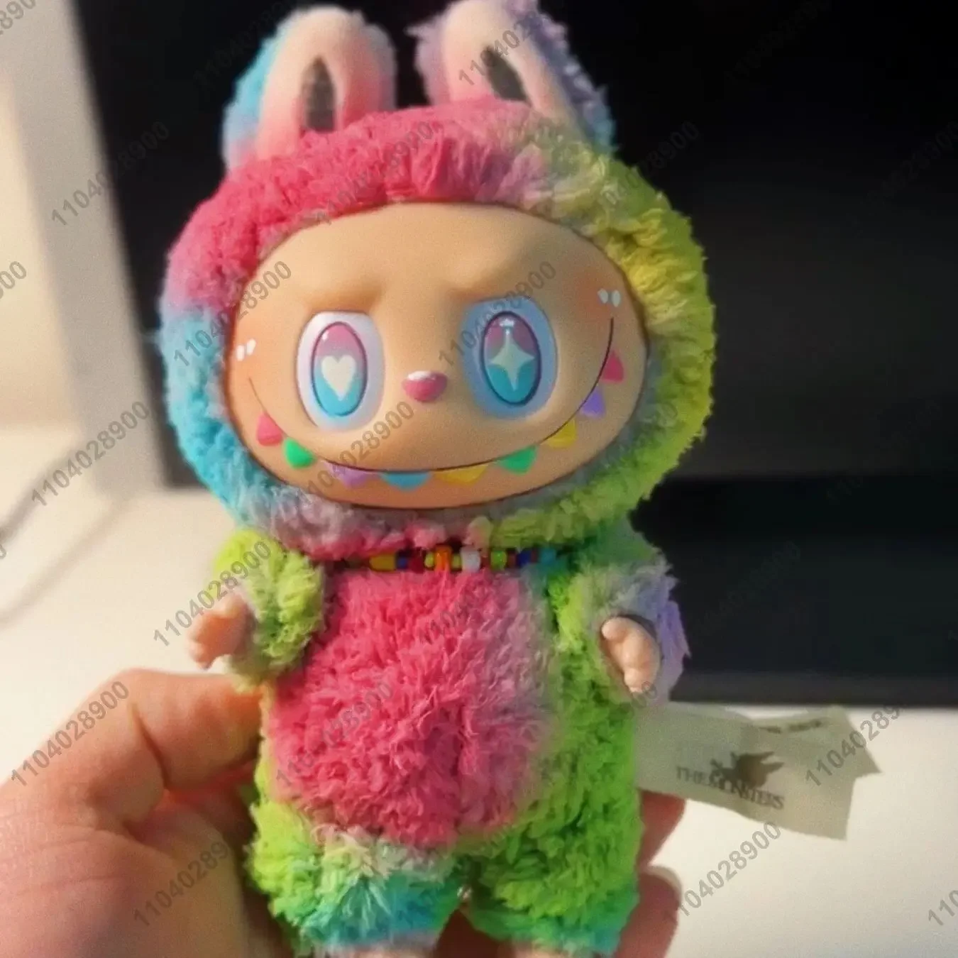 Rainbow Labubu The Monster Exciting Macaroon Series Doll Transformation Vinyl Plush Doll Action Figure Bag Charm Pendant