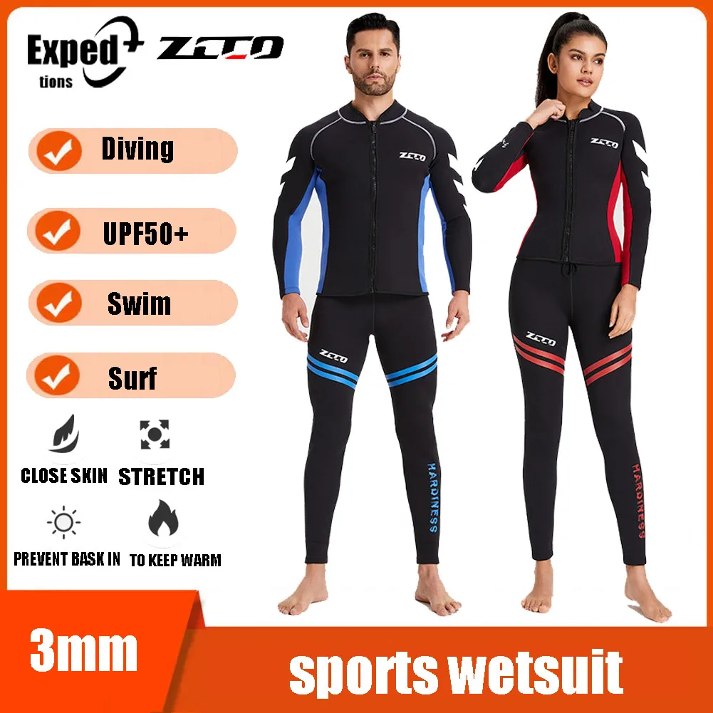 

Pant Top Surfing Winter Swimwear 3mm Neopreno Wetsuit Surf Suit Kitesurf Scuba Diving Suit Rash Guards Swimsuits Men Women