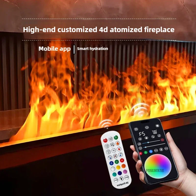 مدفأة رذاذ ثلاثية الأبعاد مع مدفأة مزخرفة لغرفة المعيشة تقليد النار المواقد المدمجة الشمالية ديكور المنزل r