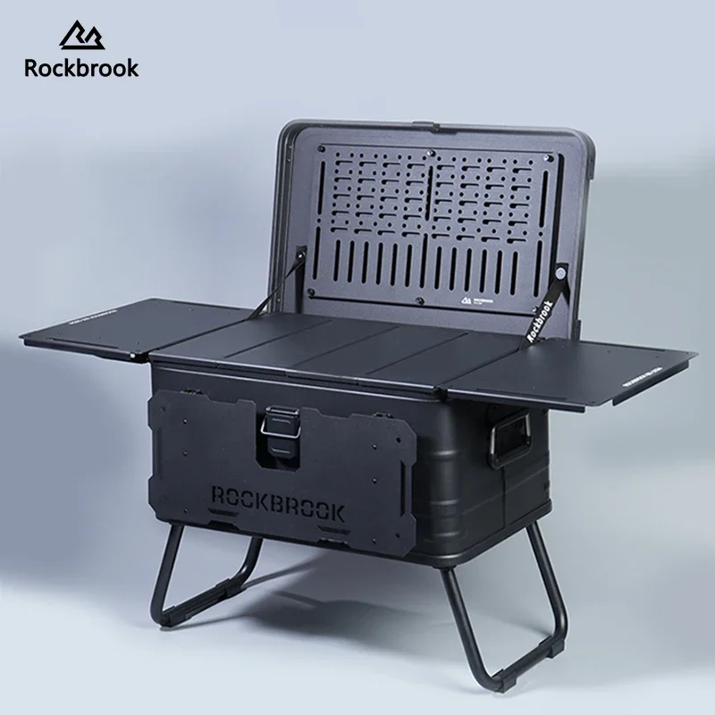 

Алюминиевая коробка ROCKBROOK, 50 л, ящик для хранения из алюминиево-магниевого сплава для кемпинга, модифицированная коробка для кемпинга, большая вместимость со штативом