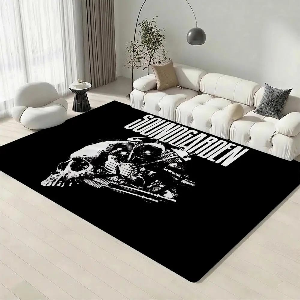 Grunge Band Soundgarden Floor Mat Eco-Friendly Flannel Doormat Non-Slip Odorless Soft Short Plush Indoor Floor Rug