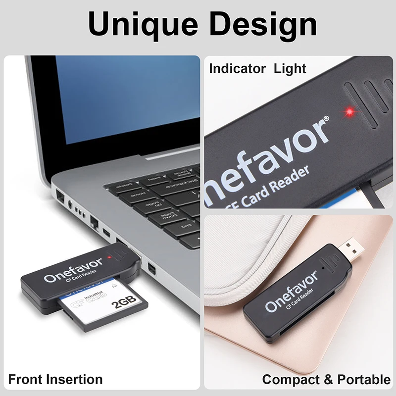 Onefavor CF Card Reader Universal High Speed USB2.0  Compact Flash Card Reader for PC Laptop Computer 100% Original