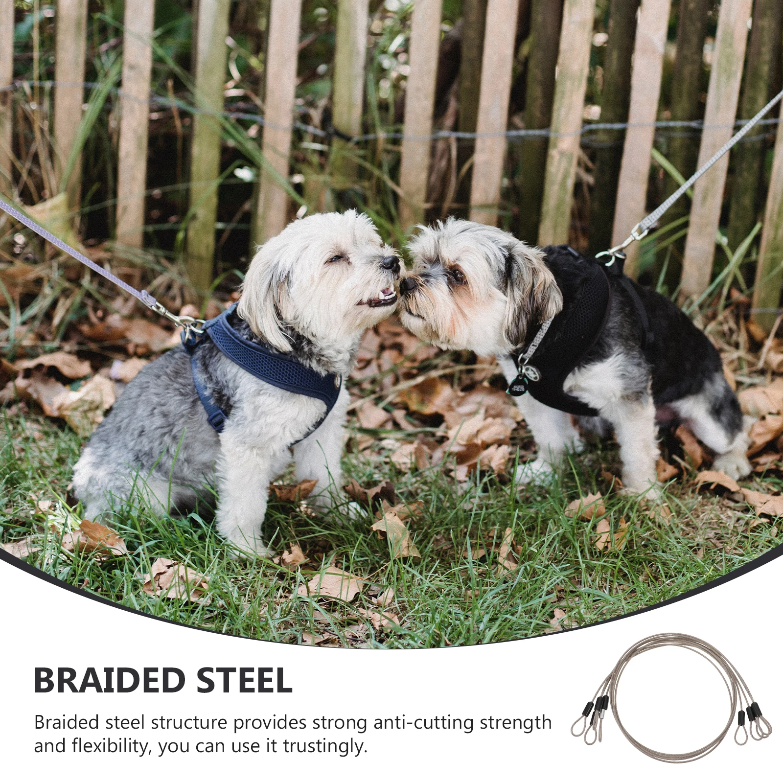 

4pcs Rubber Coated Stainless Steel Wire Rope Lightweight Hanging Cable Multi-Function Suspension Rope For Clothes Dog