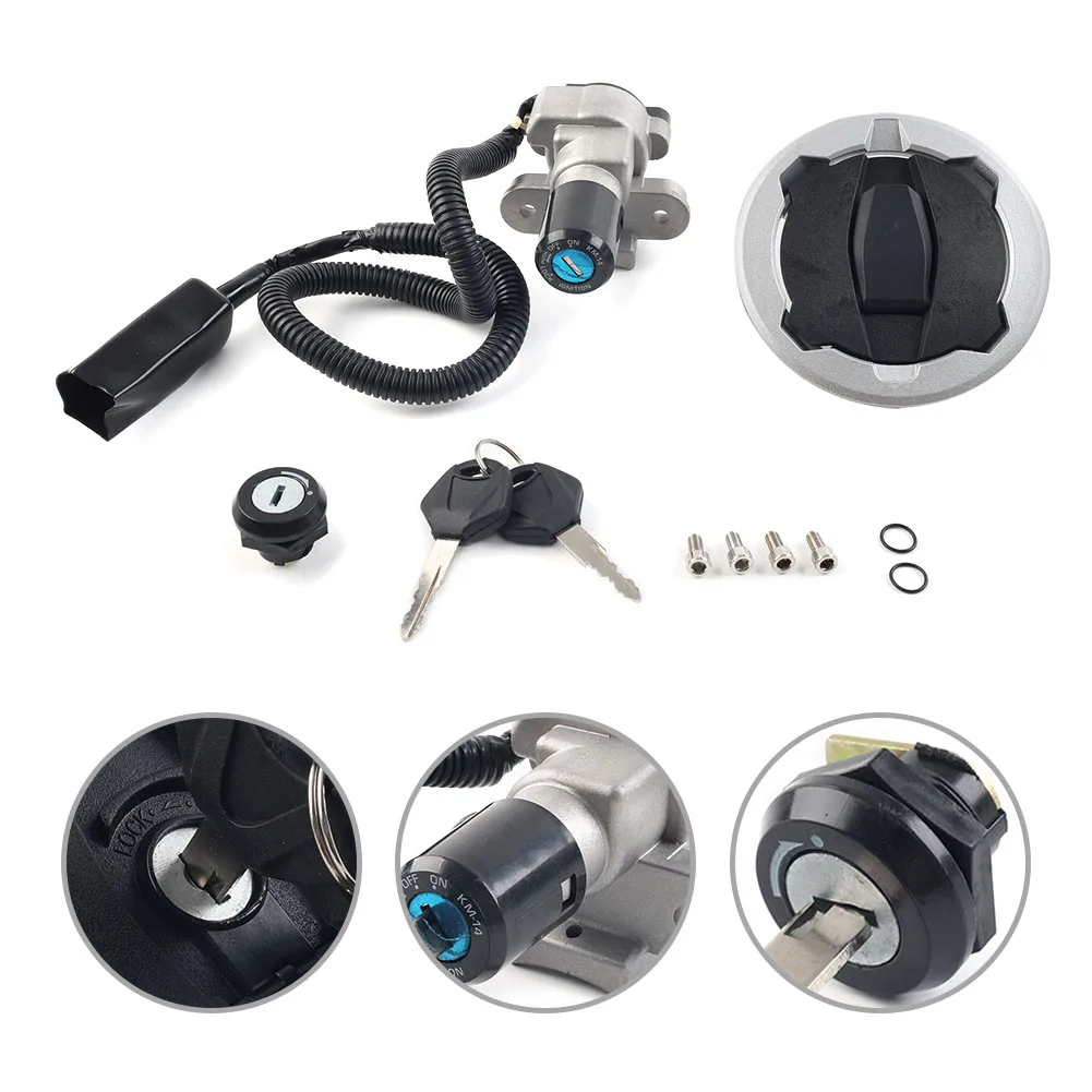 Motorcycle Fuel Gas Cap Ignition Switch Seat Lock Set For Kawasaki KLX230 2020