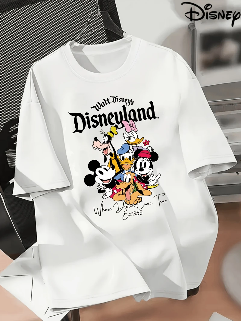 

Disney Walt Disney's Disneyland "Where She Came True" Cartoon Print Men's Fashion Round Neck Short-Sleeve T-Shirt
