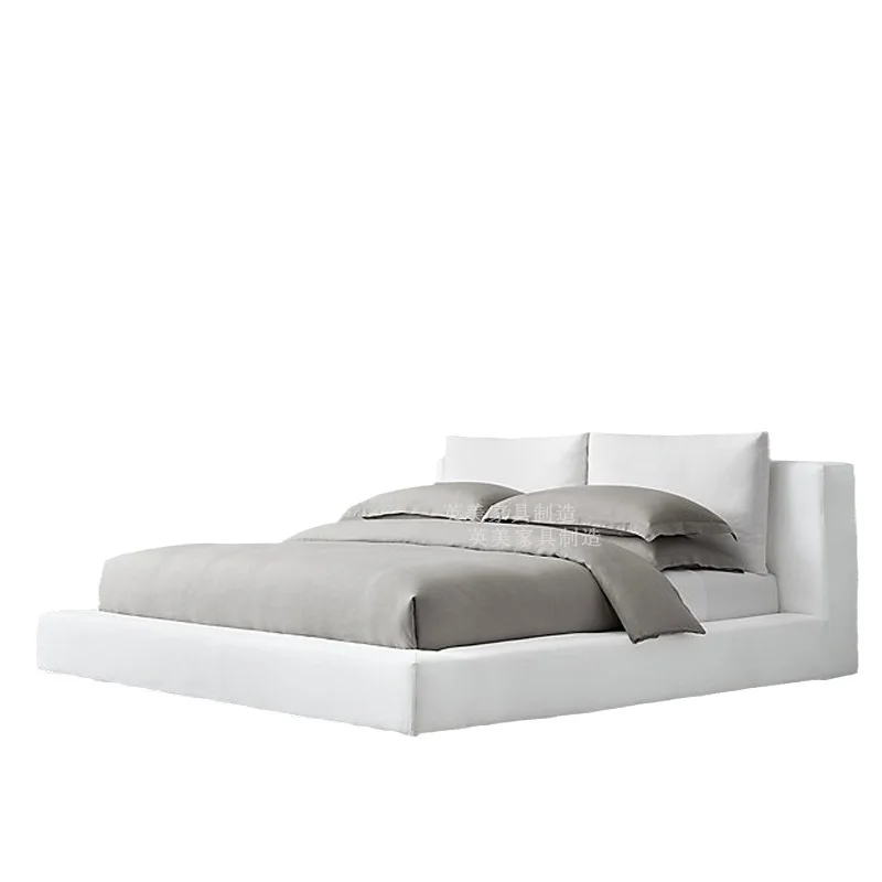 

Wedding bed American retro linen fabric soft bag Italian bedroom modern double 1.8 meters
