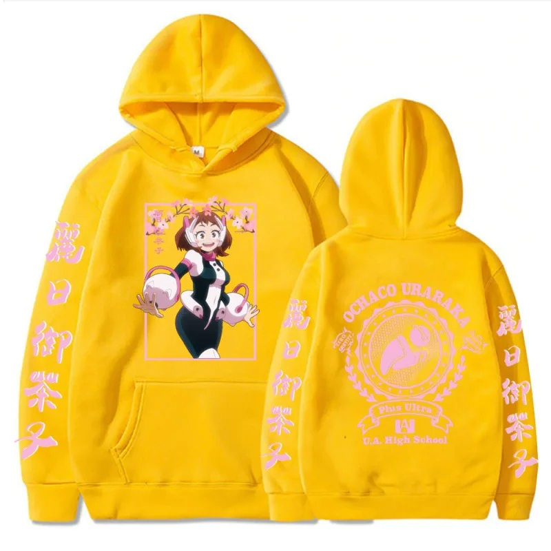 Anime My Hero Academia Ochaco Uraraka Graphic Print Hooded Plus Size Hoodie Women Sweatshirts Harajuku Female Pullover Clothing