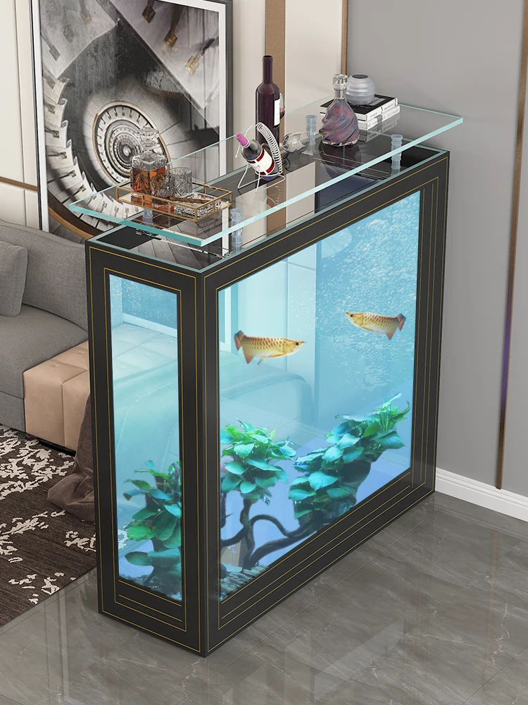 Living room household quiet modern luxury goldfish tank large and medium-sized glass Aquarium water free