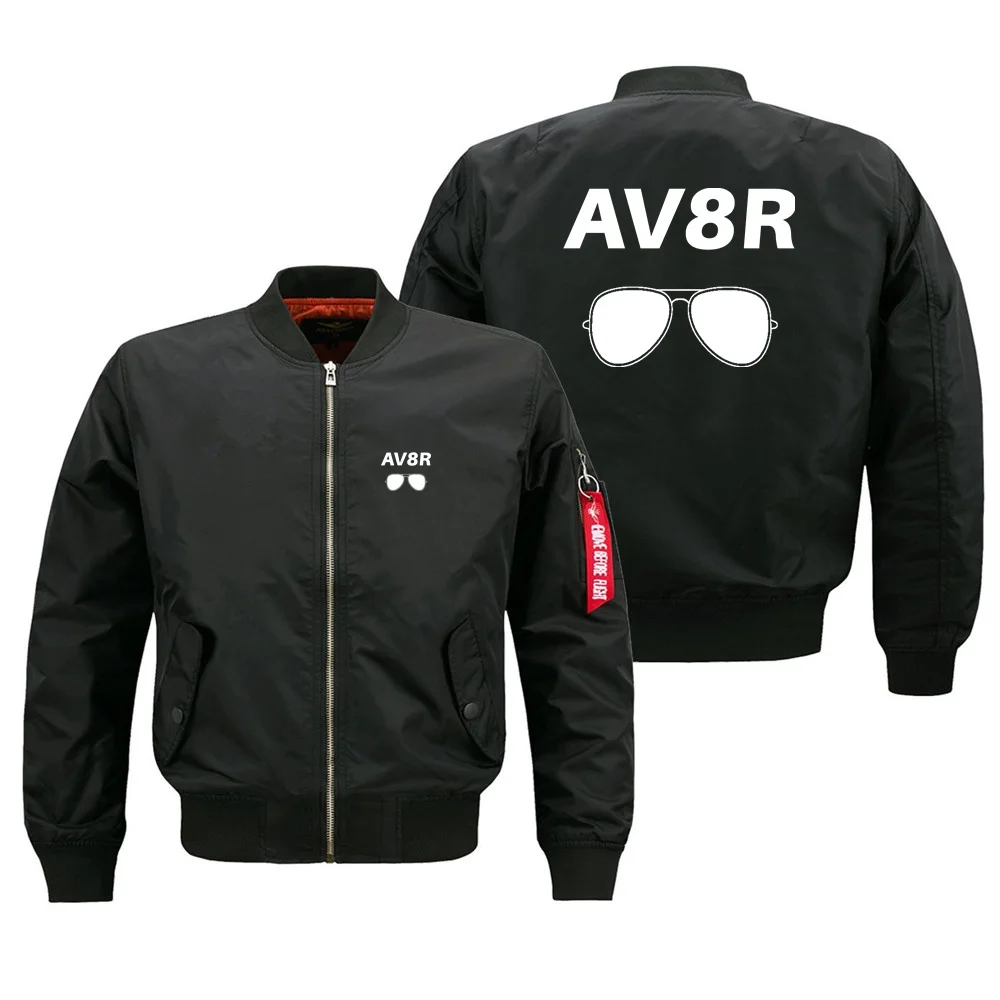 AV8R Glasses Outdoor Military Aviation Pilots Ma1 Bomber Flight Jacket Coats for Men Casual Baseball Jacket