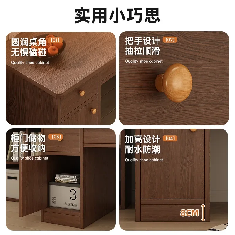 for Computer Desk Desktop Home Study Bedroom Writing Office Desk with Thickened Drawer Lock and Staff Seat