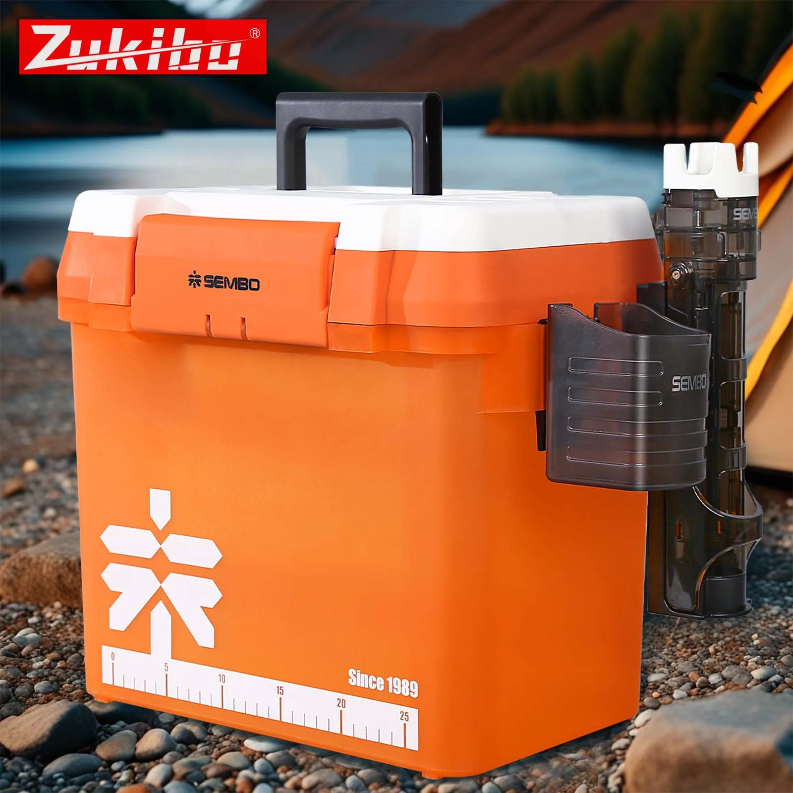 

ZUKIBO 21L большая вместительная коробка для рыболовных снастей, рыболовное ведро с держателем удочки, водонепроницаемое многофункциональное ведро для живой рыбы