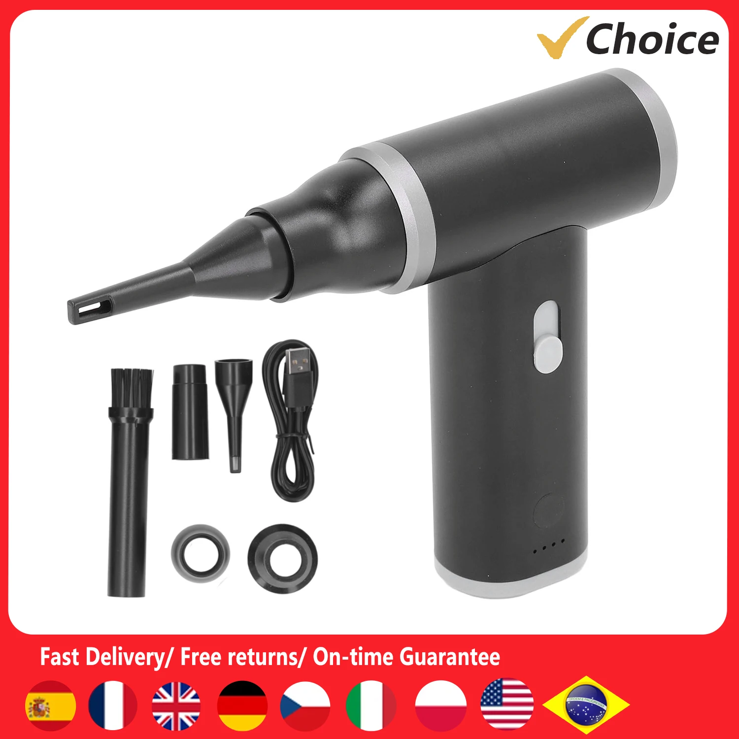 

Electric Air Duster Rechargeable Cordless Air Blower Portable USB 110000RPM Brushless Electric Air Duster for Car