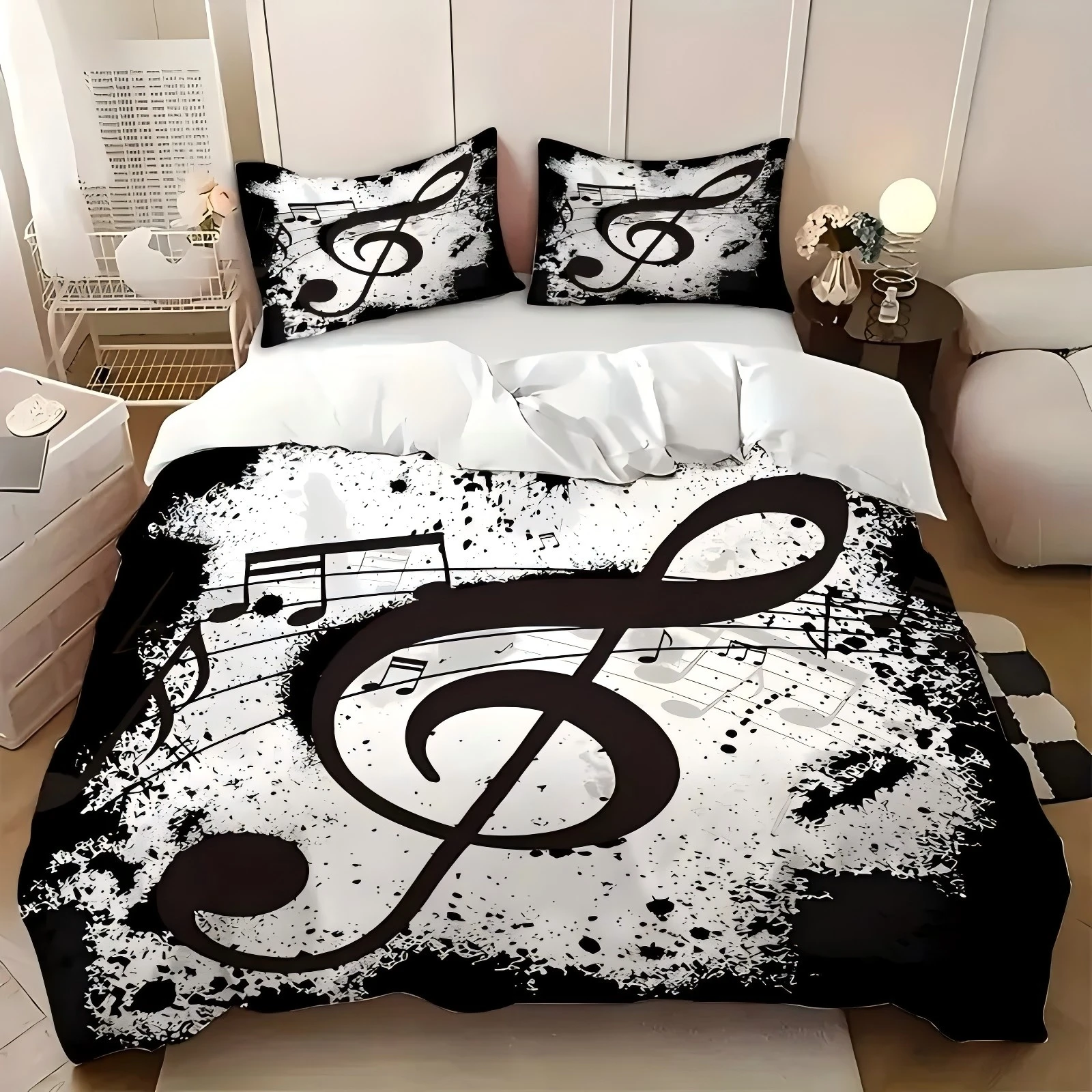 

Креативный узор с 3D-принтом, комплект пододеяльников, черный стиль, абстрактное искусство, роскошный комплект пододеяльников, мягкий удобный комплект постельного белья