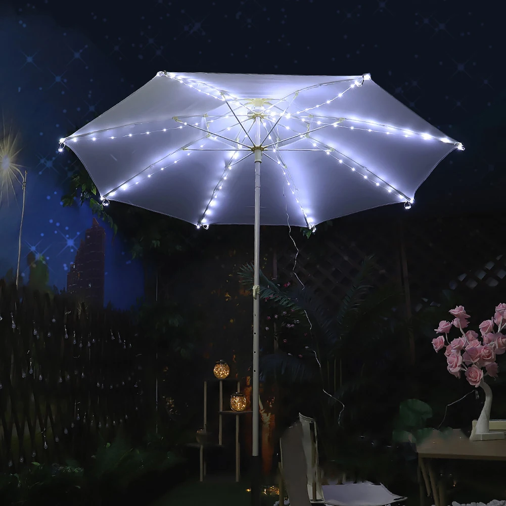 Imagem -03 - Pátio Umbrella Luz Cordas com Controle Remoto Impermeável Iluminação sem Fio 3.9ft 104 Leds Interior e Exterior